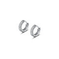 wholesale S925 silver round ear studs for women, Korean and Japanese style, minimalist full diamond double-layer elegant ear jewelry G8951-0-4