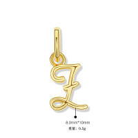 wholesale 925 Sterling Silver Irregular English Letter Pendant Ins Necklace For Women-Z-Single Pendant/Gold