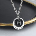 wholesale S925 Sterling Silver Korean Style Autumn Winter Letter H Pendant Necklace, Hip-hop Personality Versatile Y2K Sweater Chain Accessory-0-3