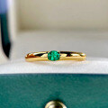 wholesale 925 Sterling Silver New European and American Style Gold-Plated 4*5mm Green Diamond Ring for Women-0-2