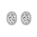 wholesale 925 Sterling Silver Oval Moissanite Earrings Women Summer New Fashion Ins Versatile Ear Cartilage Studs Simple High-end Earrings-0-4