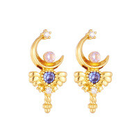 wholesale new S925 sterling silver electroplated 14K gold magic wand-shaped small earring jewelry wholesale-Magic Wand Earrings>925 Silver