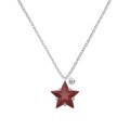 wholesale S925 Sterling Silver Light Luxury Korean Style Women's Red Five-Pointed Star Zircon Inlaid Fashion Creative Christmas Collarbone Necklace-0-6
