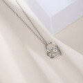 wholesale S925 Sterling Silver with Zircon Heart-Shaped Pendant, Minimalist Design Women's Choker Necklace-0-3