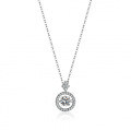 925 Silver Pendant with 1ct Moissanite, Women's Jumping Heart Necklace-0-3