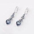 wholesale S925 silver inlaid with colored crystal, fashionably designed gemstone earrings with a light luxury vibe, direct supply from the manufacturer-0-3