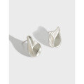 wholesale S925 Sterling Silver Handmade Korean Version Ancient Method Irregular Matte Textured Stud Earrings for Women-0-0