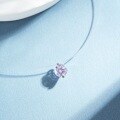 wholesale S925 Sterling Silver Fish Chain Necklace for Women with Rose-Cut Aquamarine and D Color Moissanite, Versatile and Minimalist Collarbone Chain-0-1