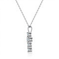 925 Sterling Silver Moissanite Cross Geometric Pendant Necklace for Women-0-0