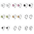 wholesale 925 Silver Women's Four-leaf Clover Heart-shaped Pure Silver Non-removable Ear Cuff Hoop Earrings-0-2