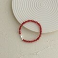 wholesale 925 Sterling Silver Red Agate Bracelet for Women, Natural Red Agate Beaded Bracelet, Elegant and Chic Accessory for Good Luck and Style-0-3