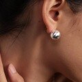 wholesale 925 Sterling Silver Brushed Starlight Sphere Convertible Earrings, Minimalist Niche Luxury Versatile Elegant Ear Accessories for Women-0-4