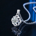 S925 Silver Four-Leaf Clover Necklace with Moissanite Pendant-0-1