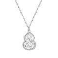 wholesale 925 Sterling Silver Cross-Border New Chinese Style Women's Ice Crystal Gourd Pendant Necklace, Artistic and Exquisite Collarbone Chain Jewelry-0-4