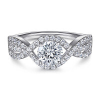 wholesale S925 silver personalized creative ring, European and American fashion women's cross-border accessories, precision-set zircon jewelry factory wholesale-Platinum US size 9#