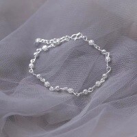 wholesale S925 silver women's bracelet, fashionable hollow-out design, copper jewelry, stylish hand accessory, symbolizing wealth and prosperity, birthday gift-xb1053-white gold