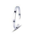 wholesale Metal S925 Sterling Silver, Korean Version Light Luxury Niche Smooth Surface Bangle Minimalist Plain Opening Bracelet Jewelry Wholesale-0-4
