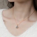 wholesale S925 Sterling Silver Japanese and Korean New Sky Blue Topaz Pendant Collarbone Chain Snowflake Necklace for Women Fashion OL One-Click Dropshipping-0-1