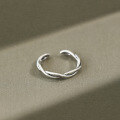 wholesale S925 Sterling Silver AR972 Korean Style Fashion Vintage Two-Strand Twist Open Adjustable Ring-0-1