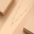 wholesale S925 Sterling Silver Fashionable And Luxurious Four-leaf Clover Zircon Necklace For Women, Versatile High-end Ins Style Tassel Collarbone Chain-0-4
