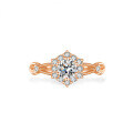 S925 Silver Moissanite Flower Asymmetric Women's Wedding Ring, 1 Carat-0-3