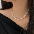 wholesale S925 Sterling Silver Double Layer Rice Pearl Necklace for Women, Small and Minimalist, Fashionable and Versable Choker-0-0
