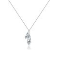 wholesale S925 Sterling Silver Waterdrop Zircon Necklace with Crushed Fei Jade White Crystal Teardrop Pendant, Unique Design Personalized Collarbone Chain-0-4