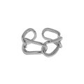 wholesale S925 sterling silver 642 Korean version ins niche design minimalist versatile chain textured open ring for women-0-5