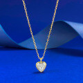 wholesale S925 silver/gold metal women's necklace with 7*7 heart pendant, simple and elegant for live streaming-0-0