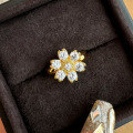 wholesale S925 Sterling Silver Creative Floral Fashion Diamond-Inlaid Elegant and Unique Daisy Sunflower Ring-0-3
