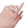 wholesale S925 Silver Mo Jing Jewelry Classic Wedding Ring High Carbon Diamond Halo Setting High-end Fashion Ring for Women Live Streaming Wholesale-0-4