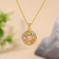 wholesale 925 Sterling Silver Retro Vintage Luxe Exquisite Golden Sunflower Pattern Pendant Necklace for Women - New Craftsmanship-0-0