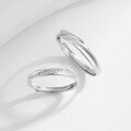 wholesale [metal: 925 Sterling Silver] Mobius 925 Sterling Silver Couple Rings, Light Luxury Fashion High-end Sense Couple Rings for Women, 520 Valentine's Day Gift-0-2