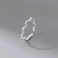 wholesale S925 silver wave bead line wrap ring Korean style trendy elegant women's jewelry R00287-0-2