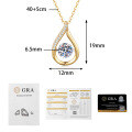 S925 Silver Moissanite Necklace, Teardrop Pendant with Moving Heart Design, Wholesale-0-5