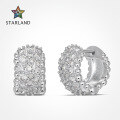 wholesale S925 Sterling Silver Women's Cross-Border Small Wide Version Zircon Ear Studs Earrings-0-0