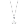 Silver Zirconia Shell Pendant Necklace with Mother-of-Pearl-0-3