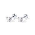wholesale S925 Silver European and American Fashion High-End Single Diamond Ear Bone Stud with Flash Diamond Flat Head Piercing Four-Prong Zircon Earring-0-4