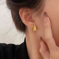 wholesale S925 Sterling Silver Geometric Irregular Gold Earrings for Women, Spring Summer Ins Trendy New Versatile Studs-Pure silver (nano electroplating)