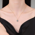 S925 Sterling Silver Moissanite Cultured Emerald Ruby Sapphire Necklace-0-2