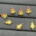 wholesale Metal: S925 Silver Gold Plated Enamel Eight Great Guardian Deities Double Ear Spacer Bead Earring Pendant Zodiac Birth Buddha Twelve Chinese Zodiac Charms-0-3