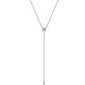 wholesale S925 Silver Y-Chain Minimalist Necklace for Women with Round Main Stone and Pavé Pendant, Versatile Daily Wear Bestseller-0-4