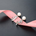 wholesale S925 Sterling Silver Women's Minimalist Ear Studs Korean Japanese Version Retro Long Pearl Earrings Slimming Elegant Earrings-0-3