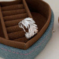 wholesale S925 silver hollow-out leaf ring for women, small and unique, fashionable with a sense of sophistication, feather leaf ring, versatile-0-2