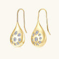 wholesale S925 Sterling Silver Korean Dongdaemun Retro Raindrop Moissanite Ear Hook Small Design Earrings-0-2