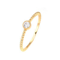 wholesale S925 sterling silver gold-plated new minimalist Korean and Japanese style elegant single moissanite versatile women's ring-Simple and versatile women's ring Hong Kong 15