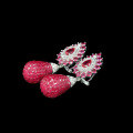 wholesale 925 Silver Gold Plated Ring High Carbon Diamond Vanjia Invisible Setting Pigeon Blood Red Women's Earrings Banquet Women's Earrings-0-4