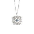S925 Silver Square Moissanite Dreamcatcher Pendant Necklace-0-3