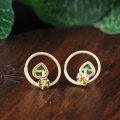wholesale Gold-plated 925 Sterling Silver with Certificate Vintage Hetian Jade Jasper Earrings, Convertible Earrings for Women-0-3