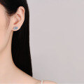 wholesale S925 Sterling Silver Ear Studs 1 Carat Oval Moissanite Simple and Fashionable Gift for Girlfriend Best Friend Wholesale in Stock-0-3
